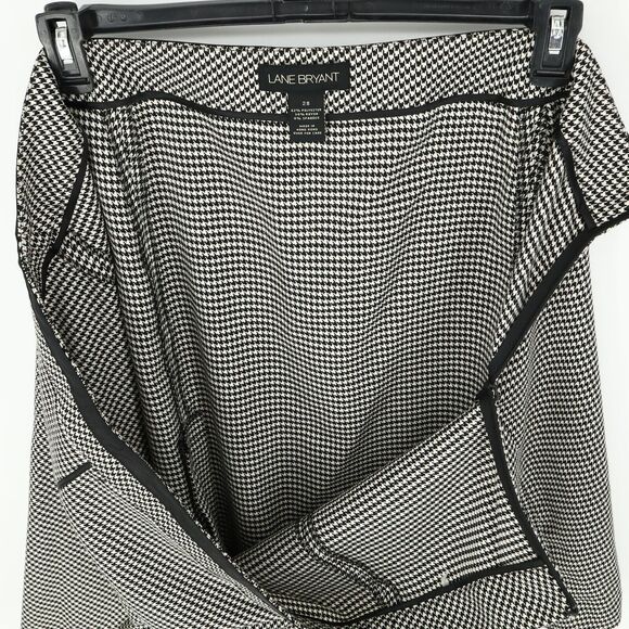 Lane Bryant Skirt Plus Size 28 Black White Houndstooth Knee Length Pleats Career - Picture 7 of 8